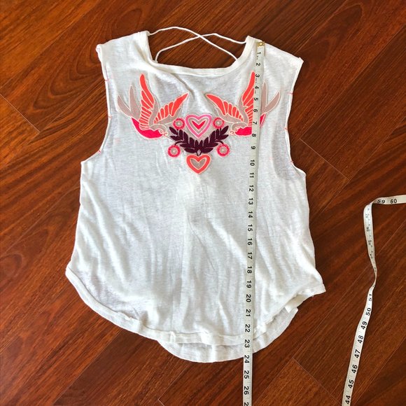 Free People Hummingbirds Neon Heart Linen Back Tie - Picture 5 of 9